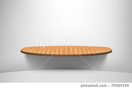 wooden shelf in the white studio room wooden shelf in the white studio room 70484599