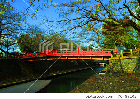 岐阜縣大垣市的後巷，水門河的風景，歷史，城市景觀和河流[10月] 70485102