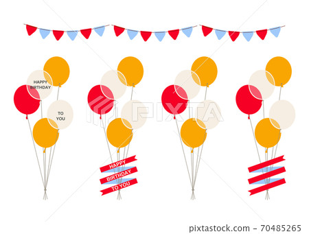 Red and orange birthday balloons Red and orange birthday balloons 70485265