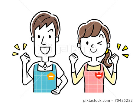 Illustration material: Young nursery teachers men and women, motivated Illustration material: Young nursery teachers men and women, motivated 70485282