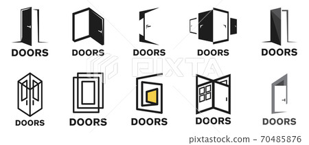 Vector logo of a door store, construction 70485876