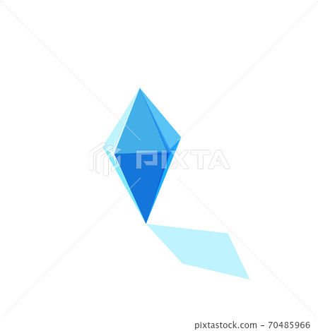 Ice crystal prism with shade. Frozen piece of ice for game design. Vector illustration 70485966