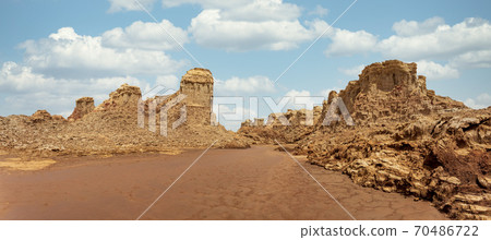 Rock city in Danakil depression, Ethiopia, Africa Rock city in Danakil depression, Ethiopia, Africa 70486722