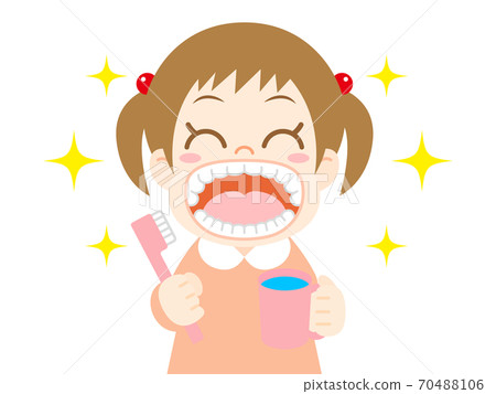 Girl who brushed her teeth beautifully 2 Girl who brushed her teeth beautifully 2 70488106