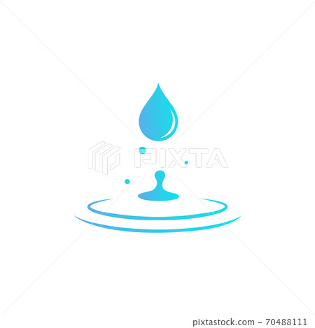 Water drop icon flat. Splash symbol. Vector on isolated white background. Eps 10. 70488111