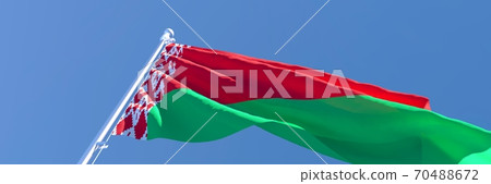 3D rendering of the national flag of Belarus waving in the wind 70488672
