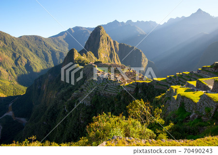 Sunrise on Machu Picchu, the lost city of inca Sunrise on Machu Picchu, the lost city of inca 70490243