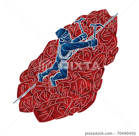 Hiker climbing mountain hiking cartoon graphic vector Hiker climbing mountain hiking cartoon graphic vector 70490450