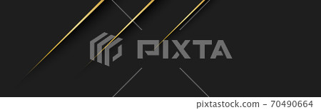 Black abstract modern header with gold lines.... - Stock Illustration ...