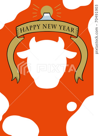 2021 Ox New Year's card frame - Stock Illustration [70491903] - PIXTA