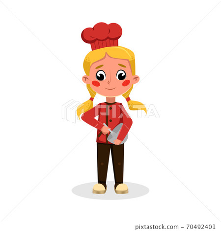 Girl Baker or Confectioner Character Holding Bowl and Whisk, Side View of Cute Chef Kid in Uniform and Hat Cooking Tasty Dish Cartoon Style Vector Illustration Girl Baker or Confectioner Character Holding Bowl and Whisk, Side View of Cute Chef Kid in Uniform and Hat Cooking Tasty Dish Cartoon Style Vector Illustration 70492401