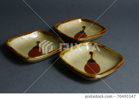 增子燒鐵畫果句小板古玩 70493147