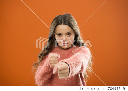 Girl child cute but strong. Self defense for kids. Defend Girl child cute but strong. Self defense for kids. Defend 70493249