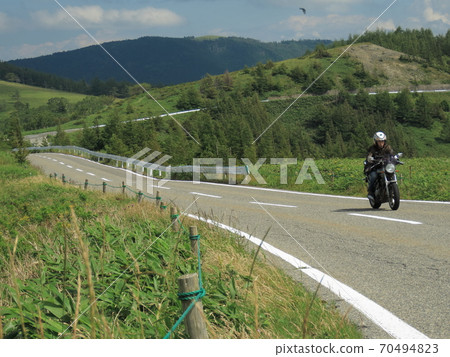 Motorcycles running on the Migahara skyline 70494823
