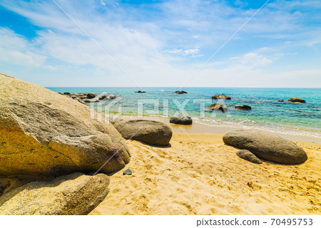 Sand and rocks in Porto Sa Ruxi 70495753