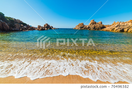 Clear water in Costa Parardiso shore 70496382