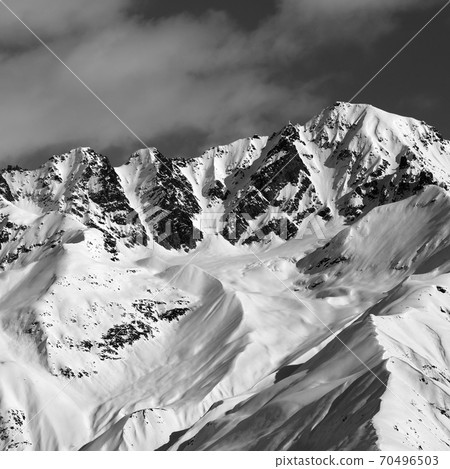 Black and white winter high mountains Black and white winter high mountains 70496503