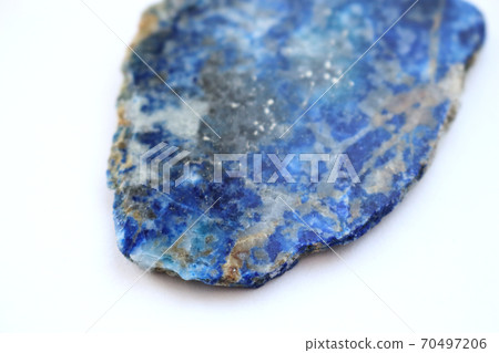 Lapis lazuli stone tile top view on white background Lapis lazuli stone tile top view on white background 70497206