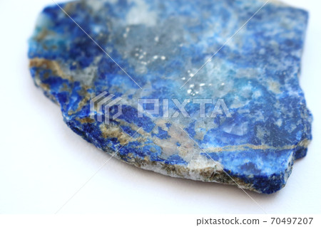 Lapis lazuli stone tile on white background Lapis lazuli stone tile on white background 70497207