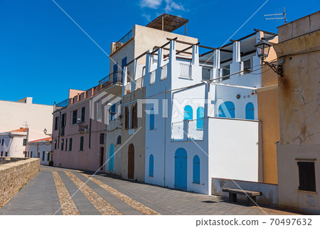 Alghero seafront on a sunny spring day Alghero seafront on a sunny spring day 70497632