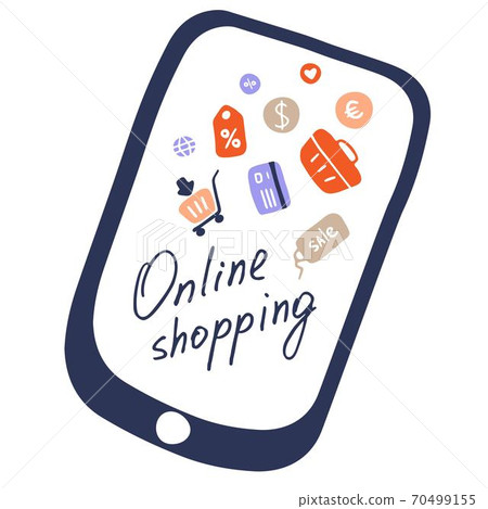 Online shopping on tablet and mobile. Vector flat design Online shopping on tablet and mobile. Vector flat design 70499155