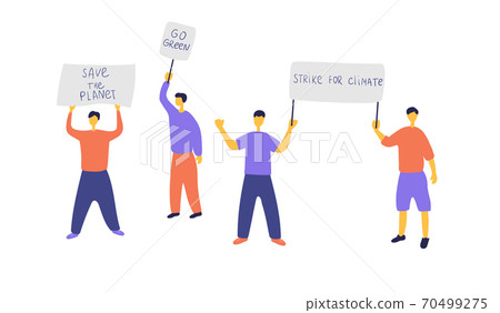 Eco activists staged protest. People protesting 70499275