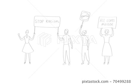Rally against racism. Protest movement against 70499288