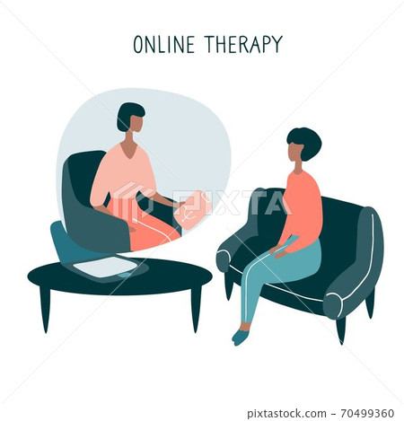 Patient talking to psychologist. Psychotherapy Patient talking to psychologist. Psychotherapy 70499360