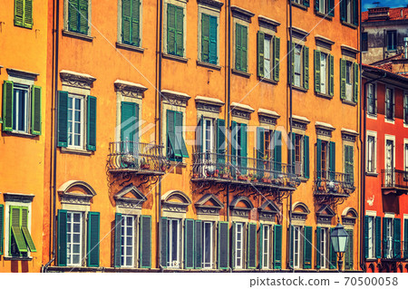Colorful facades in Pisa Lungarno Colorful facades in Pisa Lungarno 70500058