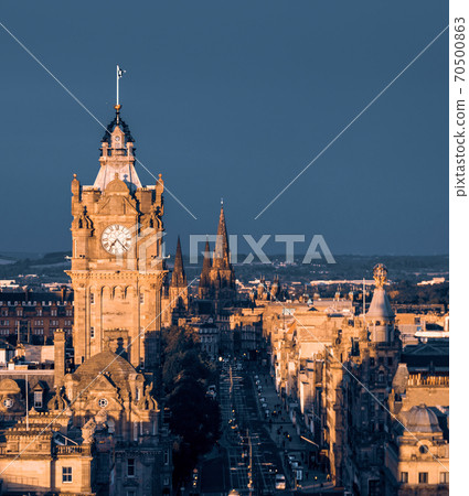 Edinburgh city skyline from Calton Hill., United Kingdom Edinburgh city skyline from Calton Hill., United Kingdom 70500863