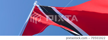 3D rendering of the national flag of Trinidad and Tobago waving in the wind 70501022