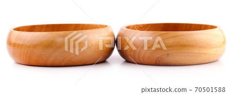 Wooden bowl isolated on white background 70501588