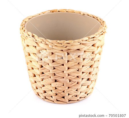 vintage weave wicker basket isolated on white background vintage weave wicker basket isolated on white background 70501807