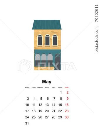 vertical wall calendar page for month 2021 70502611