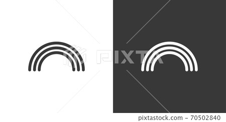 Rainbow. Isolated icon on black and white background. Weather vector illustration 70502840
