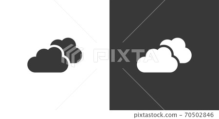 Overcast. Isolated icon on black and white background. Weather vector illustration Overcast. Isolated icon on black and white background. Weather vector illustration 70502846