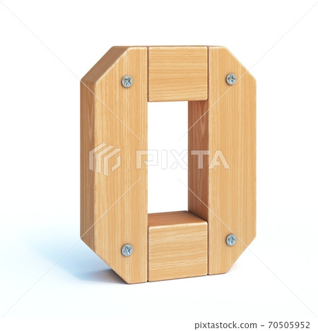 Wood font, 3d alphabet made of wooden parts, 3d rendering, number 0 Wood font, 3d alphabet made of wooden parts, 3d rendering, number 0 70505952