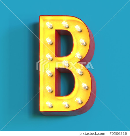 Light Bulb Glowing Font, 3d Alphabet Character,... - Stock Illustration ...