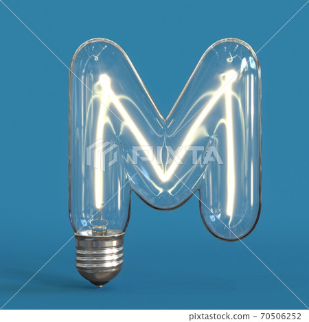 letter m with light bulbs