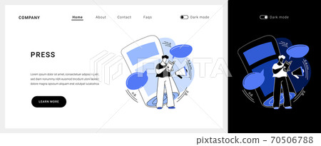 Press vector concept landing page. Press vector concept landing page. 70506788