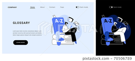 Glossary vector concept landing page. Glossary vector concept landing page. 70506789