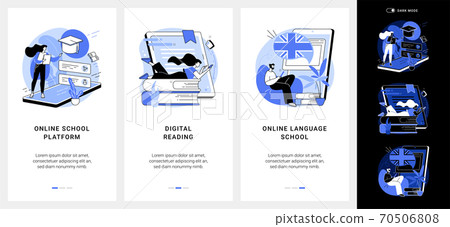 Online education mobile app UI kit. 70506808