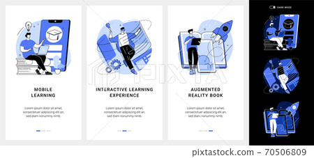 Interactive learning mobile app UI kit. 70506809