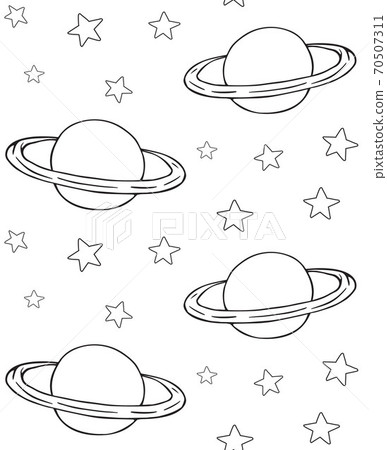 Vector seamless pattern of saturn planet and stars - Stock Illustration ...