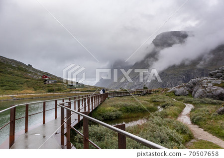 Trollstigen road serpentine viewpoint in Norway 70507658