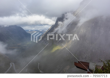 Trollstigen road serpentine viewpoint in Norway 70507713