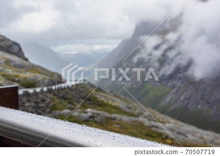Trollstigen road serpentine viewpoint in Norway 70507719