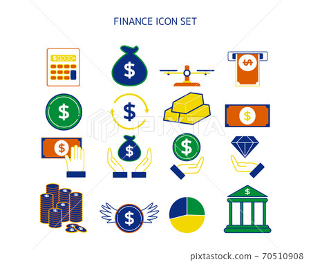 金融/銀行矢量插圖集錢圖標 70510908
