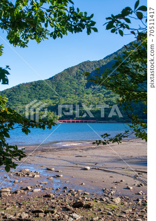 Prefectural Akagi Park Akagi Onuma Lakeside Scenery from the promenade Early autumn scenery 70511417