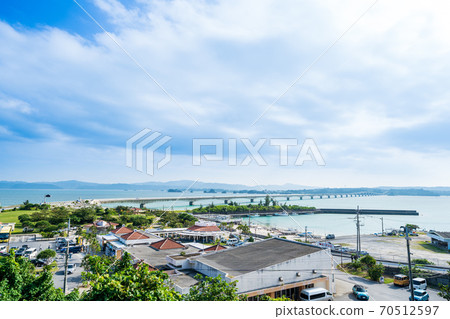 View of Kouri Ohashi from "Okinawa Prefecture" Kouri Island 70512597